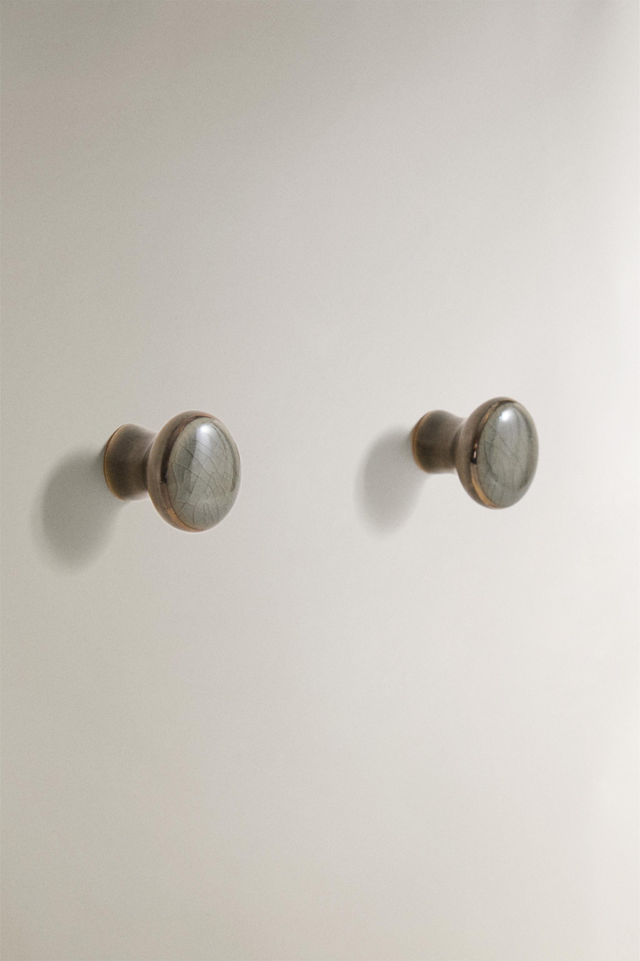 SET OF CRACKLED CERAMIC HANDLES (SET OF 2)